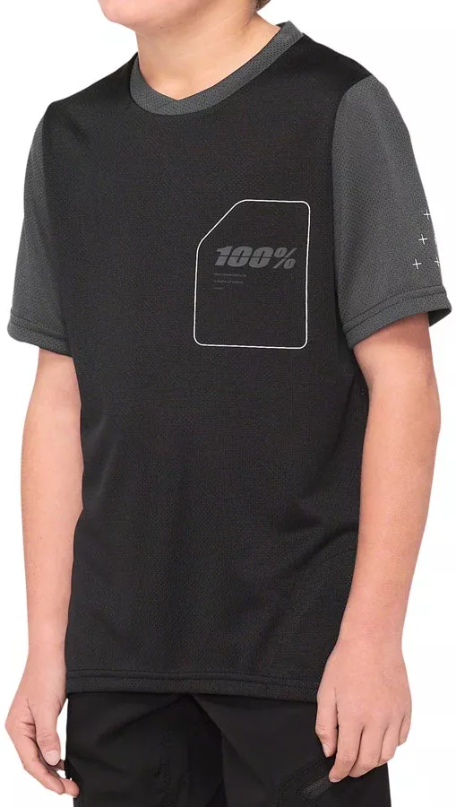100-ridecamp-jersey-black-charcoal-short-sleeve-youth-x-large 100% Ridecamp Jersey - Black/Charcoal Short Sleeve Youth X-Large